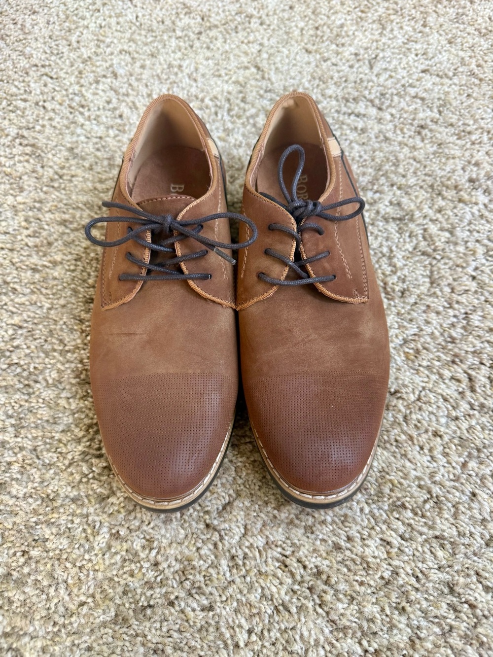 Bordello Kids Tan Lace-Up Dress Shoes